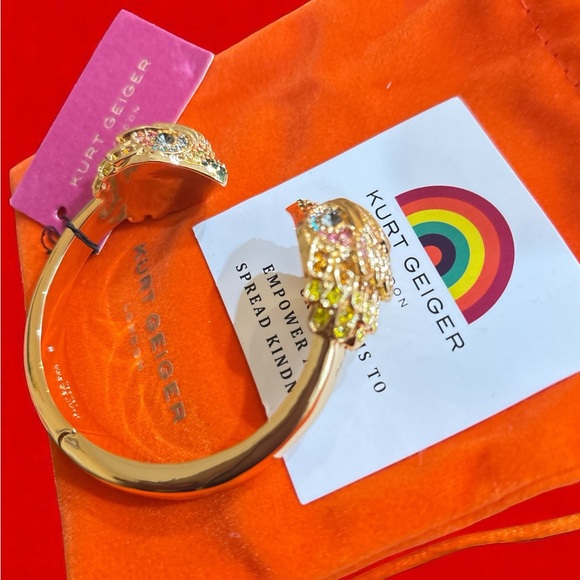 Kurt Geiger Jewelry - Kurt Geiger Gold Toned Cuff Bracelet with Multicolor Accents NWT